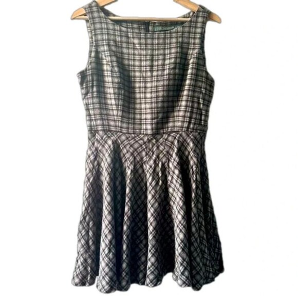 Zara gray plaid Wool jumper mini dress size medium school girl academia preppy​ - Picture 1 of 1
